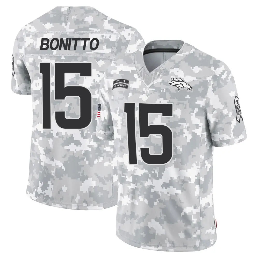CAdoa D.Broncos #15 Nik Bonitto Player Arctic Camo Salute to Service Limited Stitched Jerseys