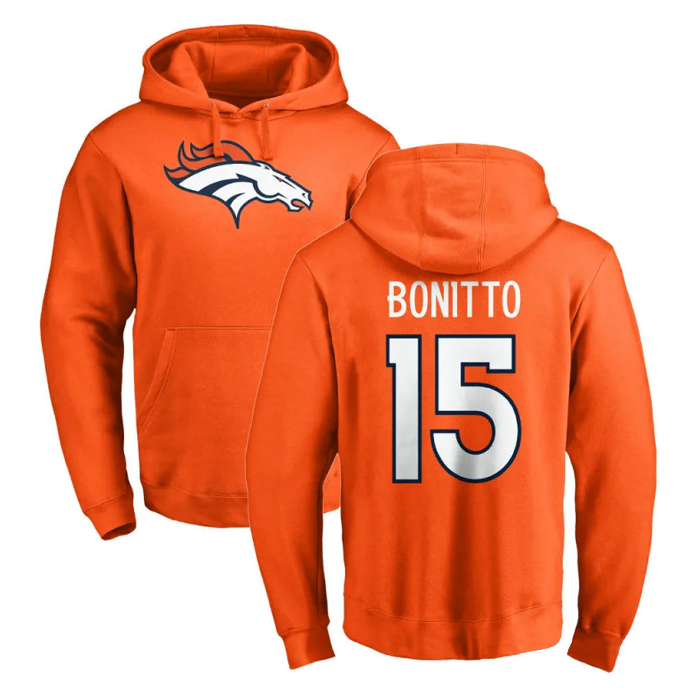 CAdoa D.Broncos #15 Nik Bonitto Player Orange Pullover Hoodie Limited Stitched Jerseys