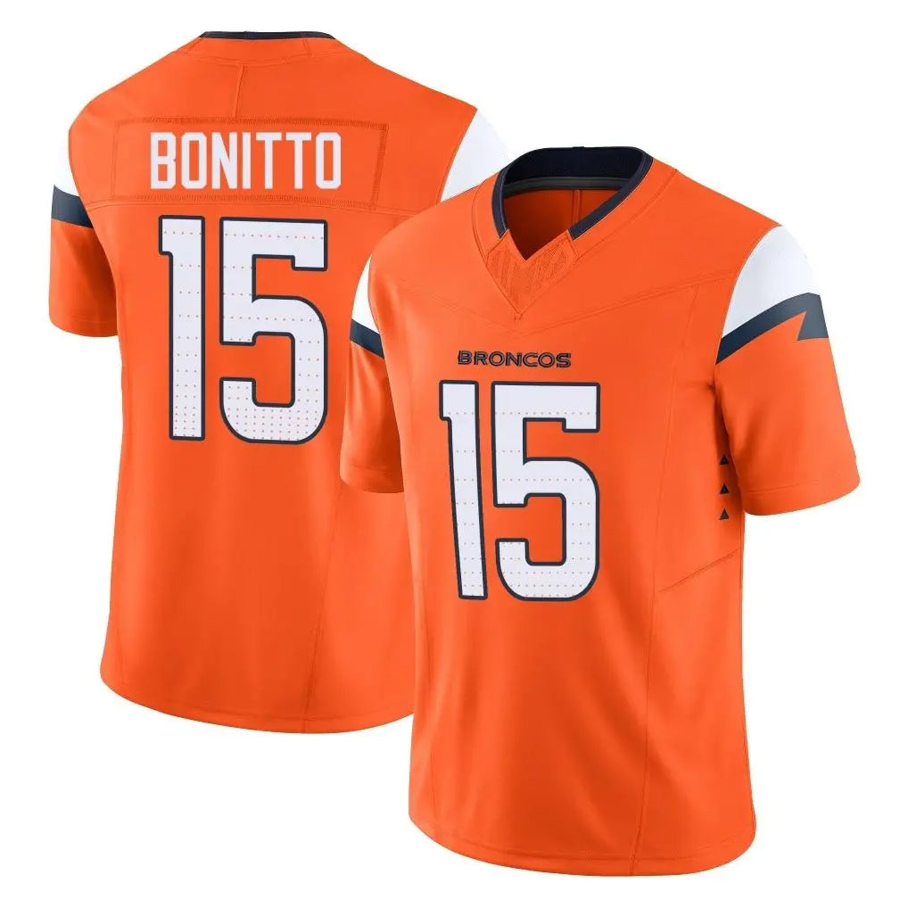 CAdoa D.Broncos #15 Nik Bonitto Player Orange Vapor F.U.S.E. Limited Home Game Stitched Jerseys