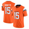 CAdoa D.Broncos #15 Nik Bonitto Player Orange Vapor F.U.S.E. Limited Home Game Stitched Jerseys