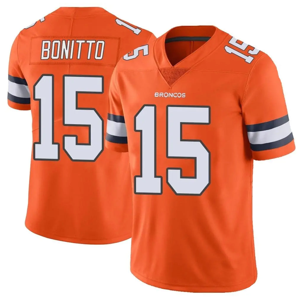 CAdoa D.Broncos #15 Nik Bonitto Player Orange Vapor Untouchable Limited Home Game Stitched Jerseys