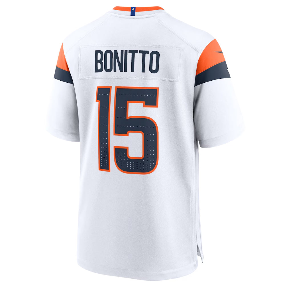CAdoa D.Broncos #15 Nik Bonitto Player White Home Game Stitched Jerseys