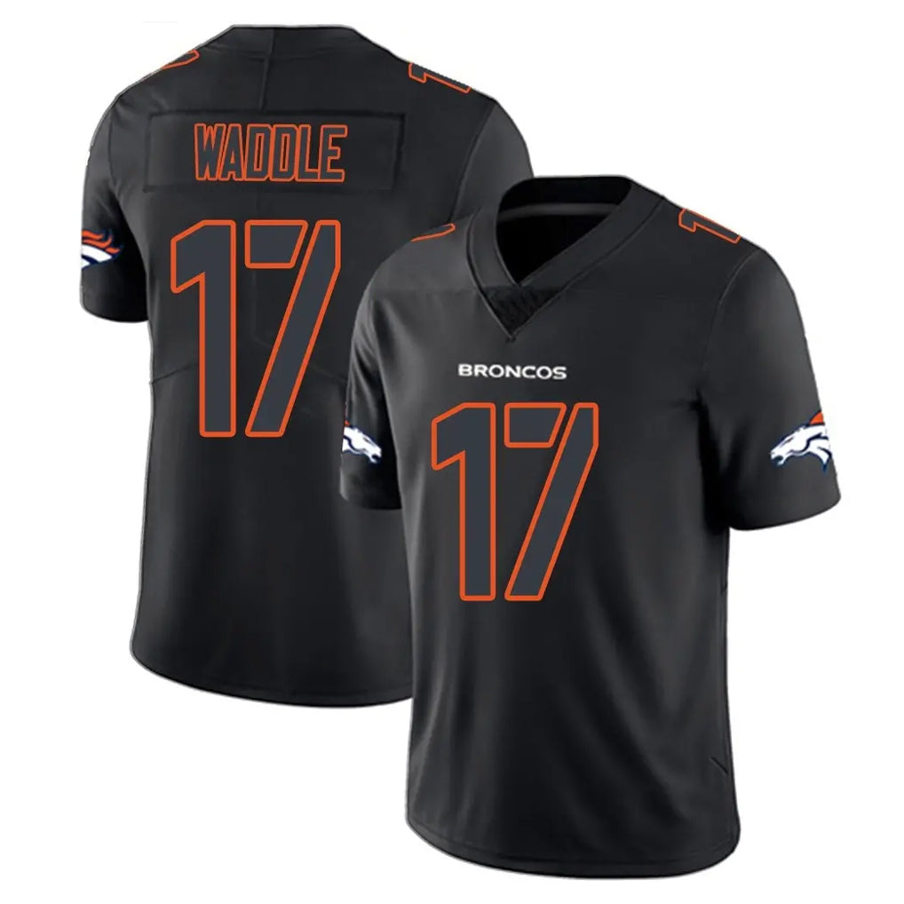 CAdoa D.Broncos #17 Jaylen Waddle Player Black Impact Limited Game Stitched Jerseys