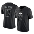 CAdoa D.Broncos #17 Jaylen Waddle Player Black Reflective Limited Stitched Jerseys
