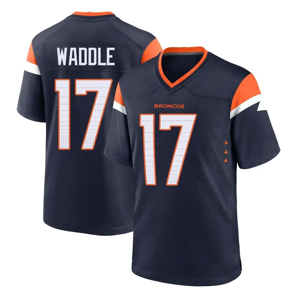 CAdoa D.Broncos #17 Jaylen Waddle Player Navy Home Game Stitched Jerseys
