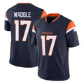 CAdoa D.Broncos #17 Jaylen Waddle Player Navy Limited Vapor F.U.S.E. Home Game Stitched Jerseys