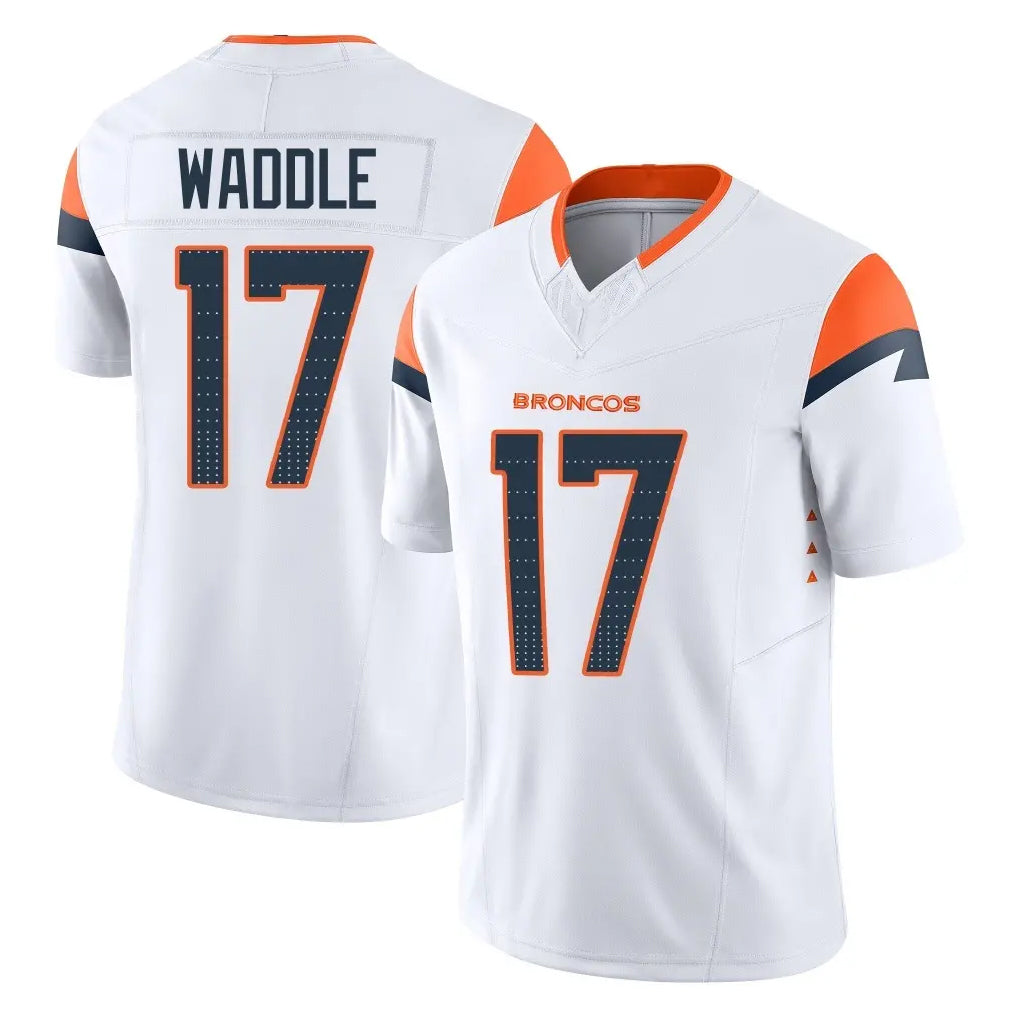 CAdoa D.Broncos #17 Jaylen Waddle Player White Limited Vapor F.U.S.E. Home Game Stitched Jerseys