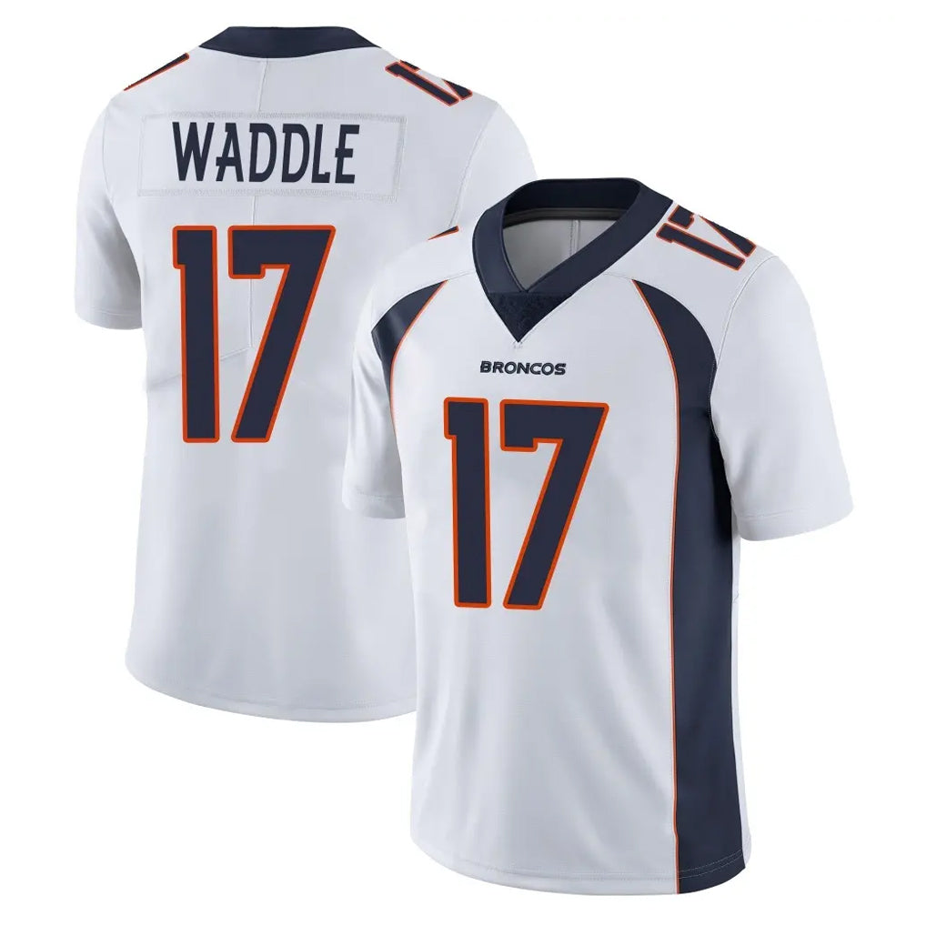 CAdoa D.Broncos #17 Jaylen Waddle Player White Vapor Untouchable Limited Home Game Stitched Jerseys