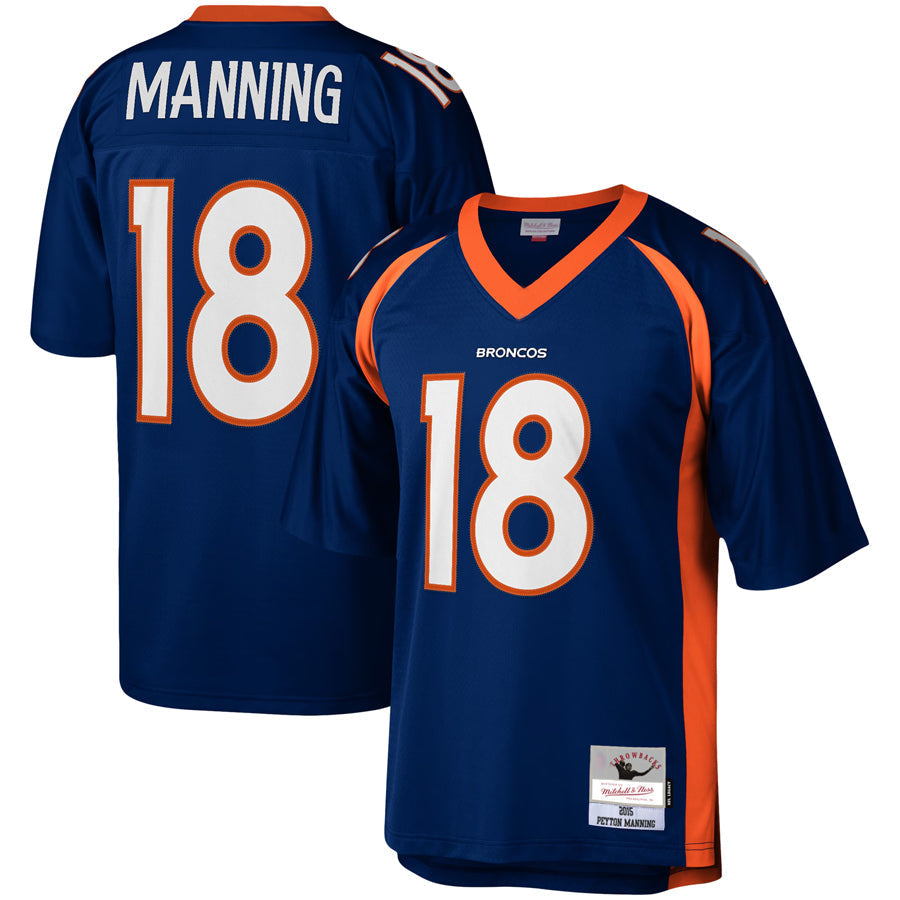 CAdoa D.Broncos #18 Peyton Manning Player Mitchell & Ness Navy Legacy Replica Stitched  Jerseys