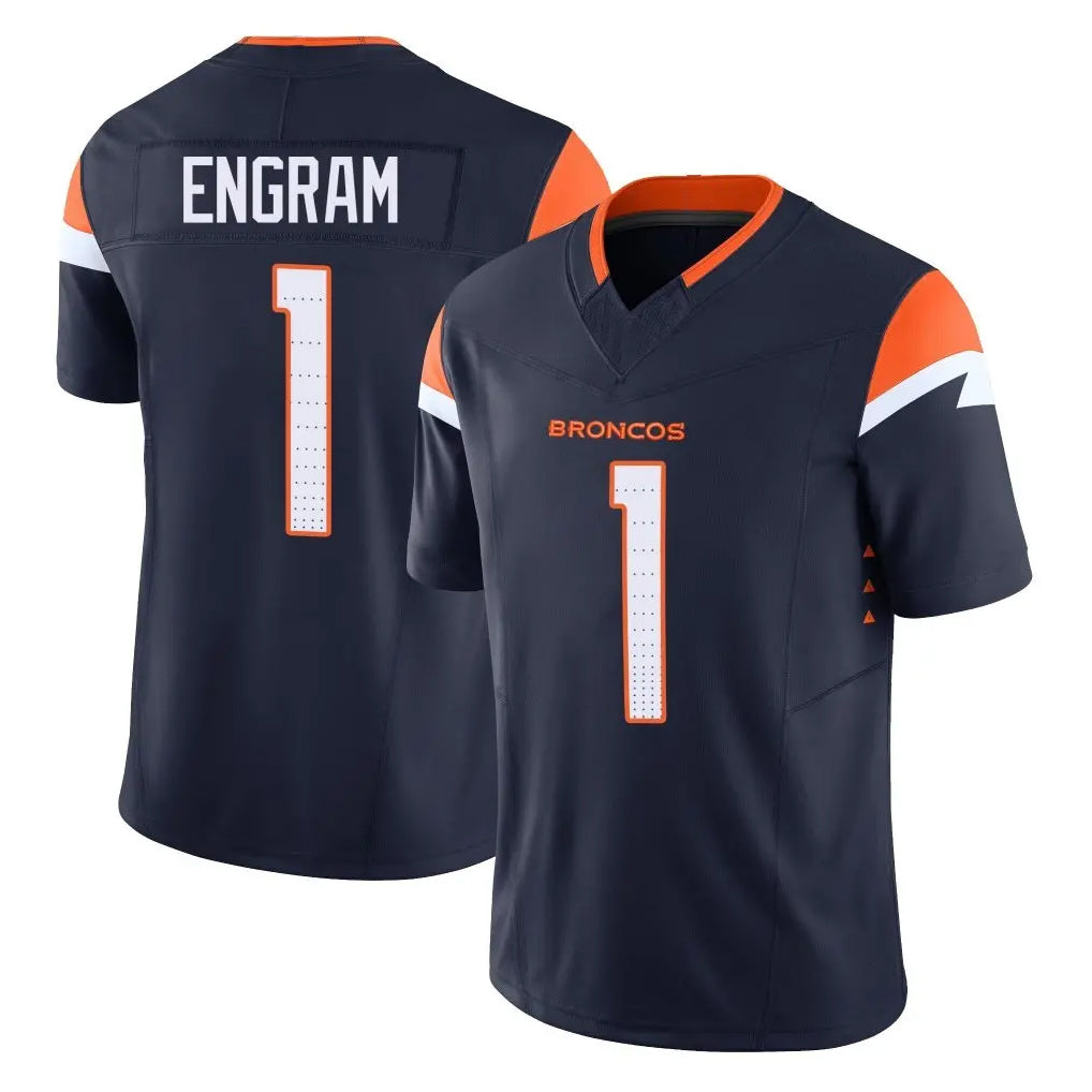 CAdoa D.Broncos #1 Evan Engram Player Navy Limited Vapor F.U.S.E. Home Game Stitched Jerseys
