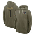 CAdoa D.Broncos #1 Evan Engram Player Olive Salute to Service Pullover Hoodies Limited Stitched Jerseys
