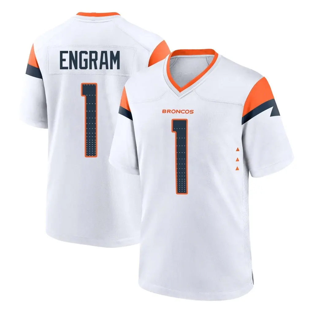 CAdoa D.Broncos #1 Evan Engram Player White Home Game Stitched Jerseys