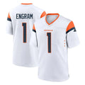 CAdoa D.Broncos #1 Evan Engram Player White Home Game Stitched Jerseys