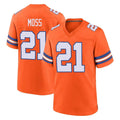 CAdoa D.Broncos #21 Riley Moss Player Orange Alternate Collection Throwback Game Stitched Jerseys