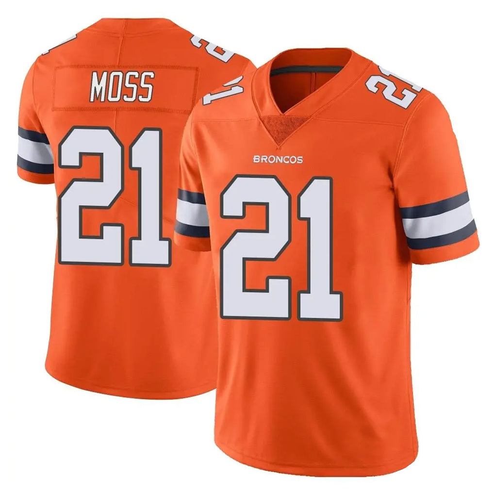 CAdoa D.Broncos #21 Riley Moss Player Orange Vapor Untouchable Limited Home Game Stitched Jerseys