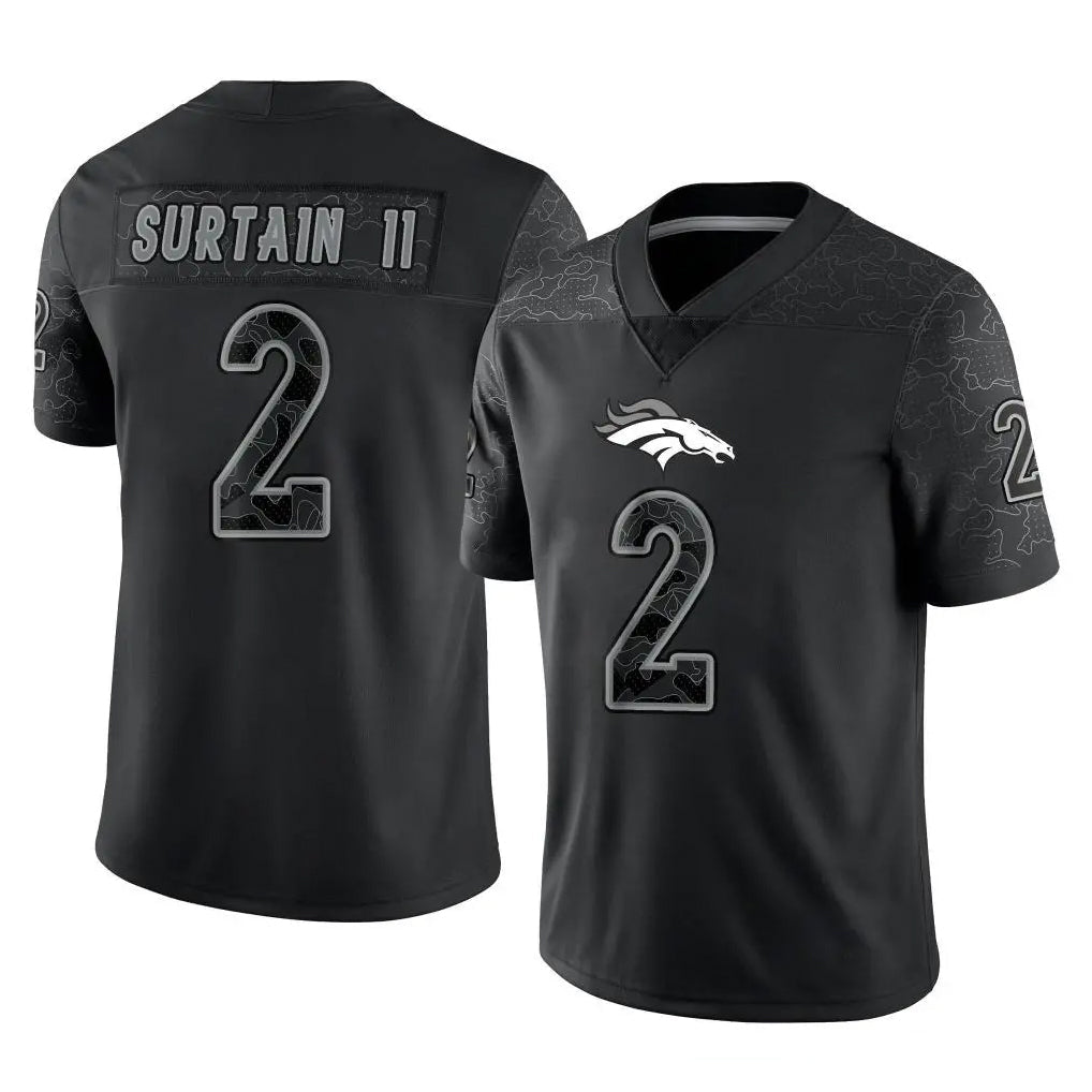 CAdoa D.Broncos #2 Pat Surtain II Player Black Reflective Limited Stitched Jerseys