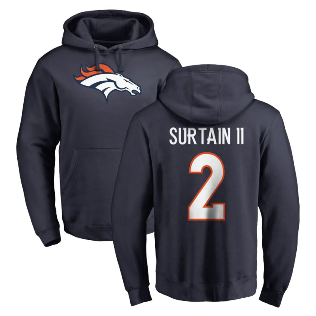 CAdoa D.Broncos #2 Pat Surtain II Player Navy Pullover Hoodie Limited Stitched Jerseys