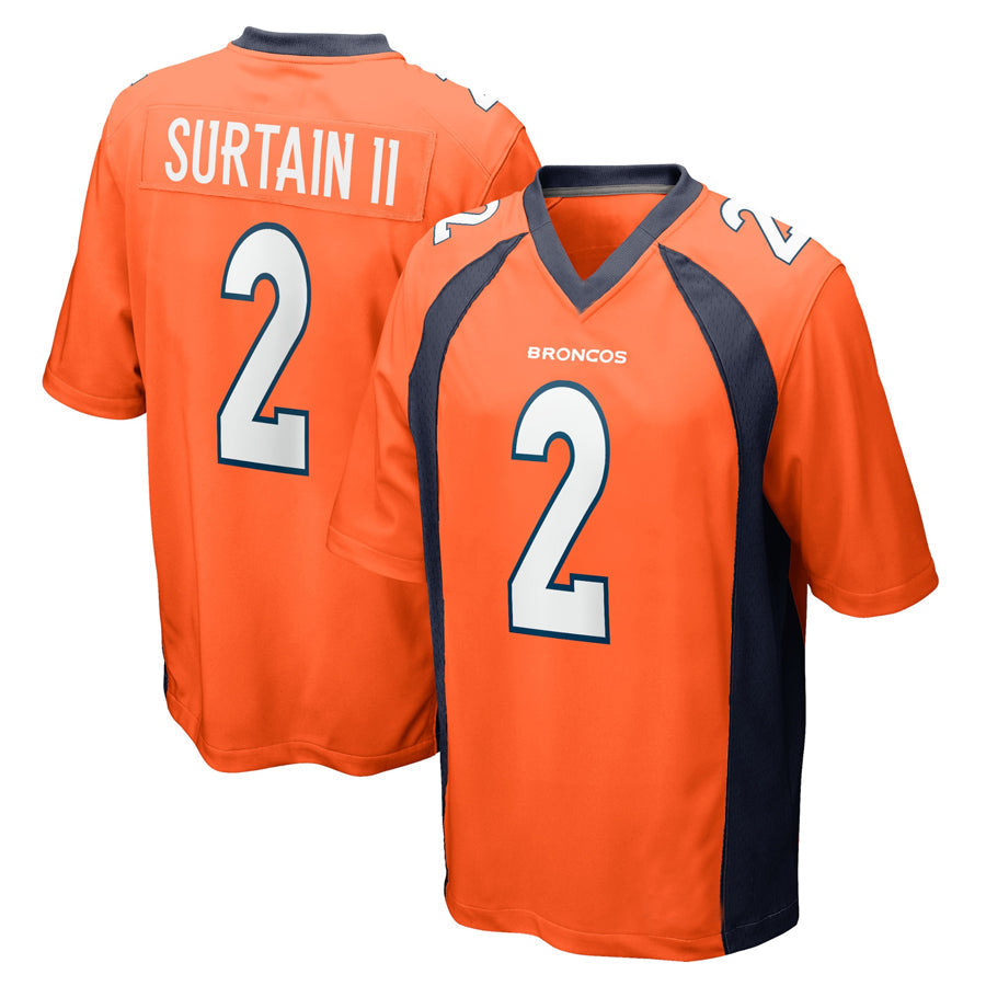 CAdoa D.Broncos #2 Patrick Surtain II Player Orange Home Game Football Stitched Jerseys