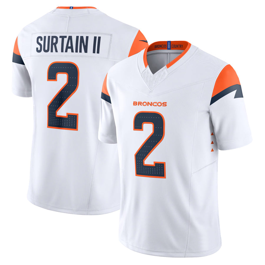 CAdoa D.Broncos #2 Patrick Surtain II Player White Vapor F.U.S.E. Limited Stitched Jerseys