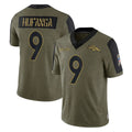 CAdoa D.Broncos #9 Talanoa Hufanga Player Olive Salute To Service Limited Game Stitched Jerseys