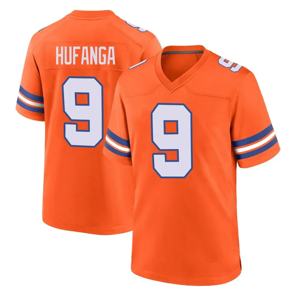 CAdoa D.Broncos #9 Talanoa Hufanga Player Orange Alternate Collection Throwback Game Stitched Jerseys