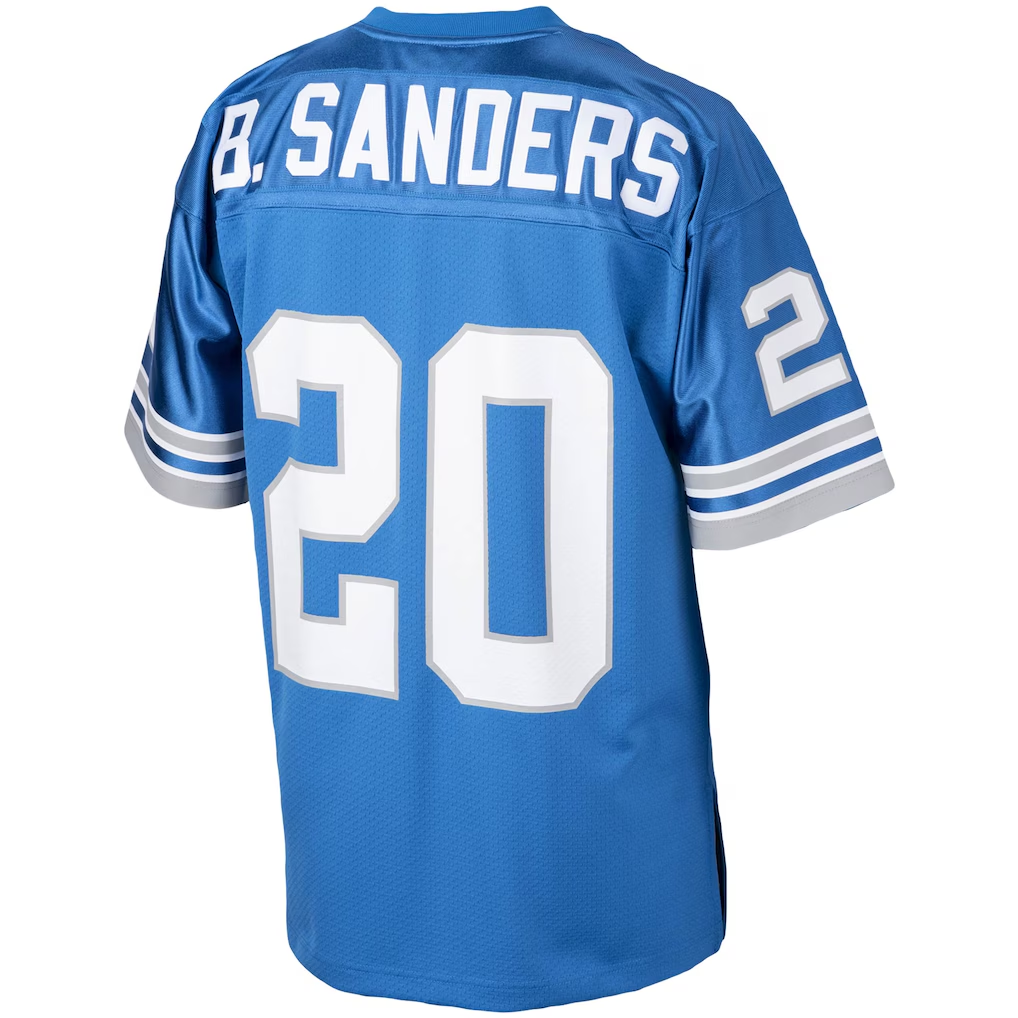 CAdoa D.Lions 1993 #20 Barry Sanders Mitchell & Ness Blue Authentic Throwback Retired Player Stitched Puhic Jersey