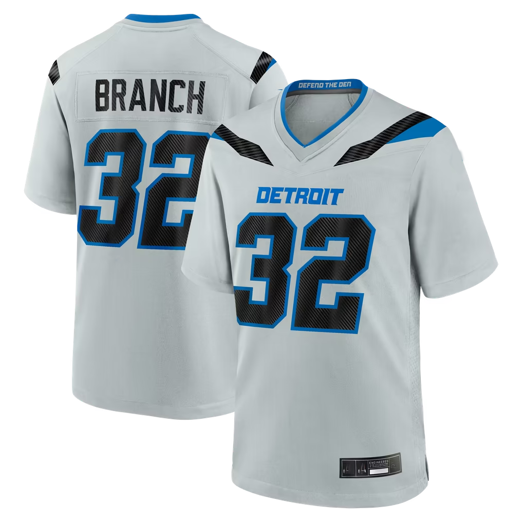 CAdoa D.Lions #32 Brian Branch Silver 2026 Rivalries Collection Game Stitched Jerseys