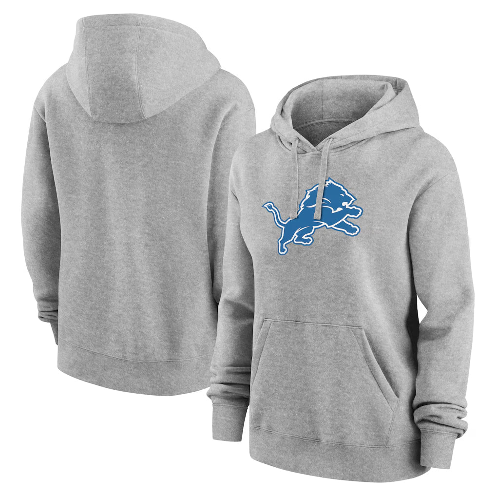 CAdoa D.Lions Gray Pullover Hoodies Limited Blank Player Stitched Jerseys