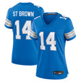 CAdoa D.Lions Home Game Stitched Jerseys - Blue - #14 Amon-Ra St. Brown Player