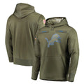 CAdoa D.Lions Olive Salute to Service Pullover Hoodies Home Game Blank Player Stitched Jerseys