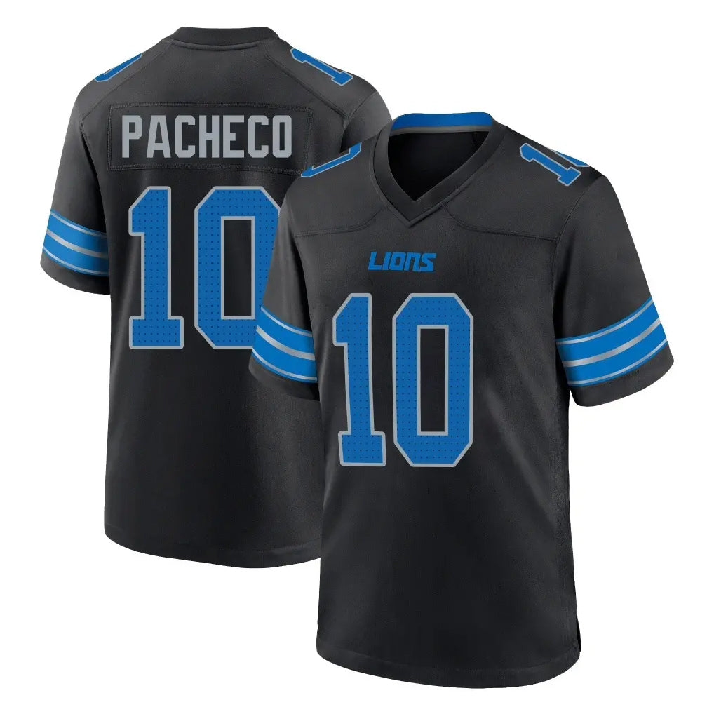 CAdoa D.Lions #10 Isiah Pacheco Player Black Alternate Home Game Stitched Jerseys