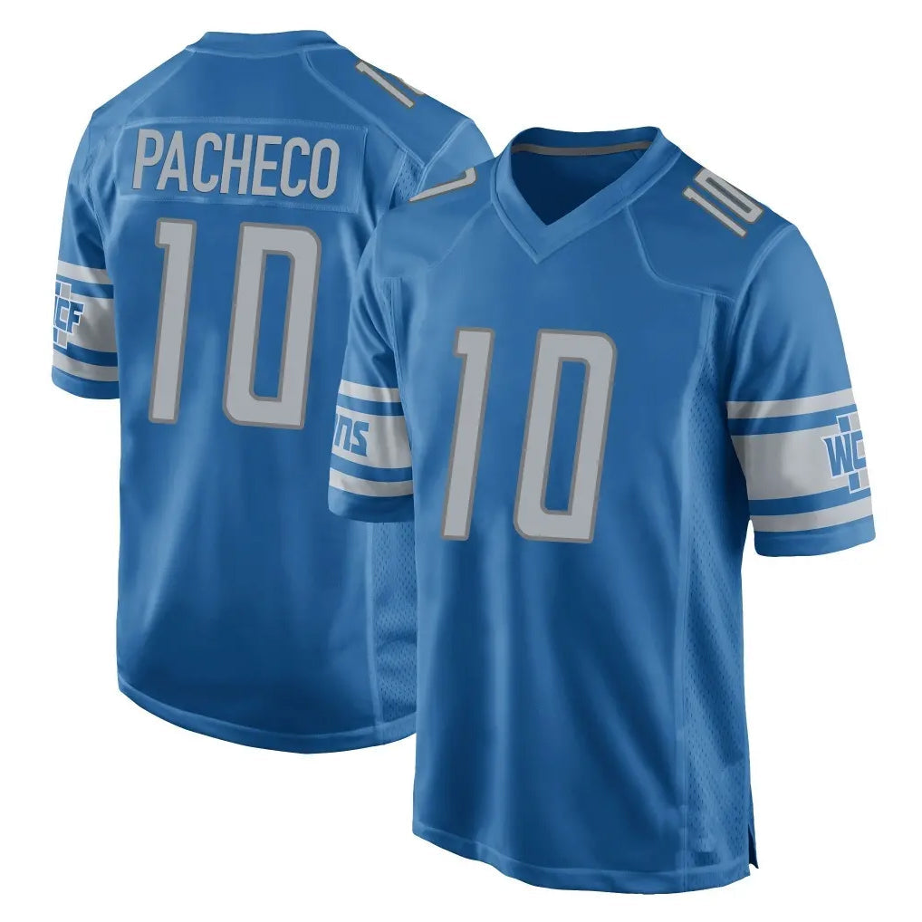 CAdoa D.Lions #10 Isiah Pacheco Player Blue Home Game Stitched Jerseys