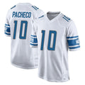 CAdoa D.Lions #10 Isiah Pacheco Player White Home Game Stitched Jerseys
