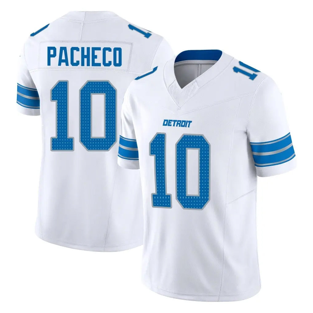 CAdoa D.Lions #10 Isiah Pacheco Player White Limited Vapor F.U.S.E. Alternate Home Game Stitched Jerseys