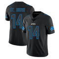 CAdoa D.Lions #14 Amon-Ra St. Brown Player Black Impact Limited Home Game Stitched Jerseys