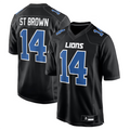 CAdoa D.Lions #14 Amon-Ra St. Brown Player Carbon Black Fashion Stitched Jerseys