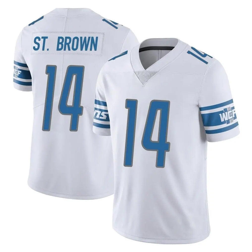 CAdoa D.Lions #14 Amon-Ra St. Brown Player White Limited Vapor Untouchable Home Game Stitched Jerseys