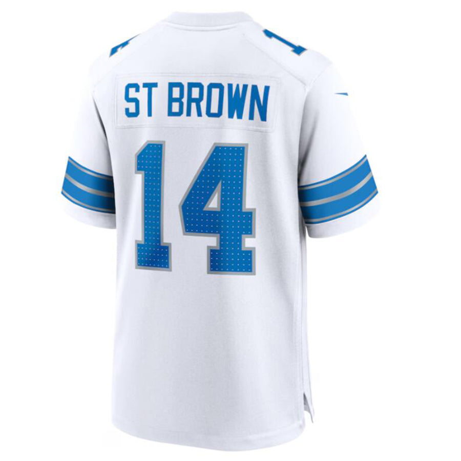 CAdoa D.Lions #14 Amon-Ra St. Brown White Game Jersey American Stitched Jersey