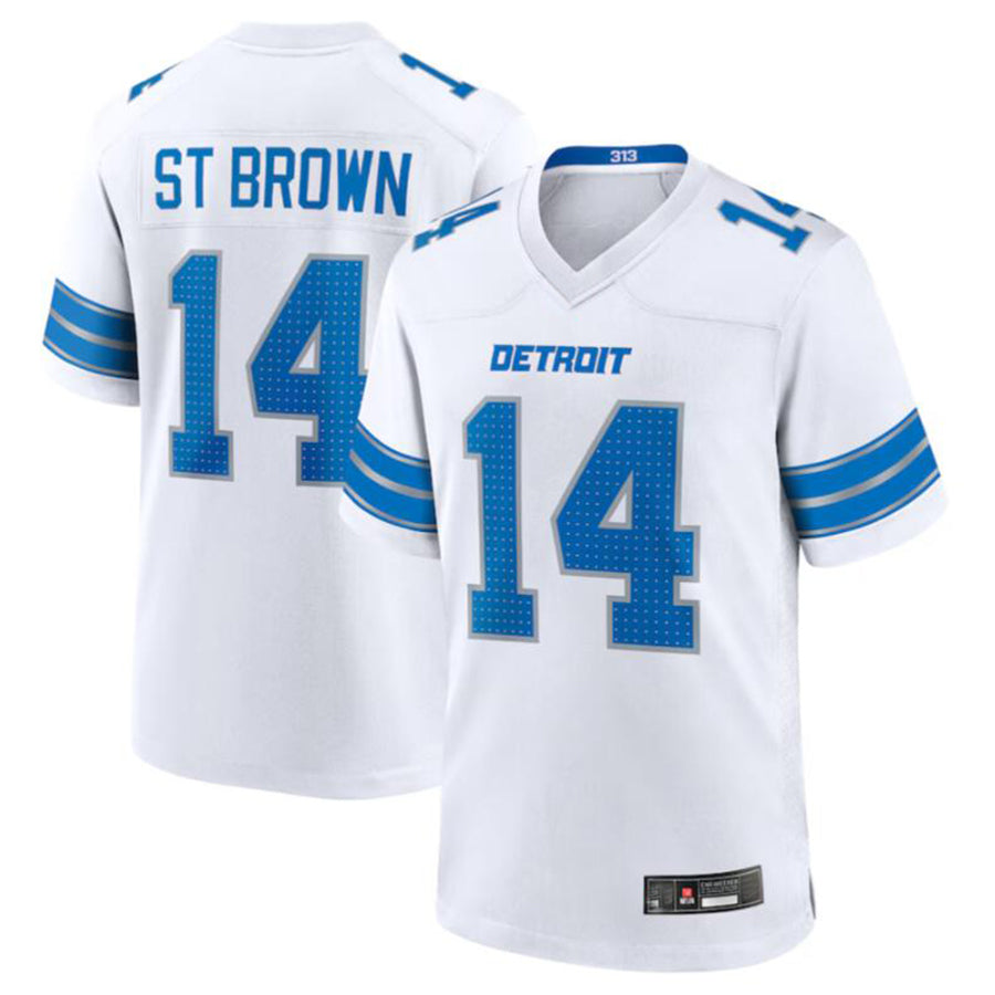 CAdoa D.Lions #14 Amon-Ra St. Brown White Game Jersey American Stitched Jerseys