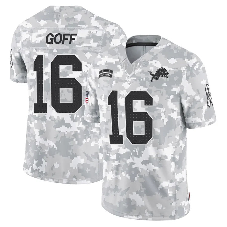 CAdoa D.Lions #16 Jared Goff Player Arctic Camo Salute to Service Limited Stitched Jerseys
