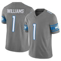 CAdoa D.Lions #1 Jameson Williams Player Gray Vapor F.U.S.E. Limited Home Game Stitched Jerseys