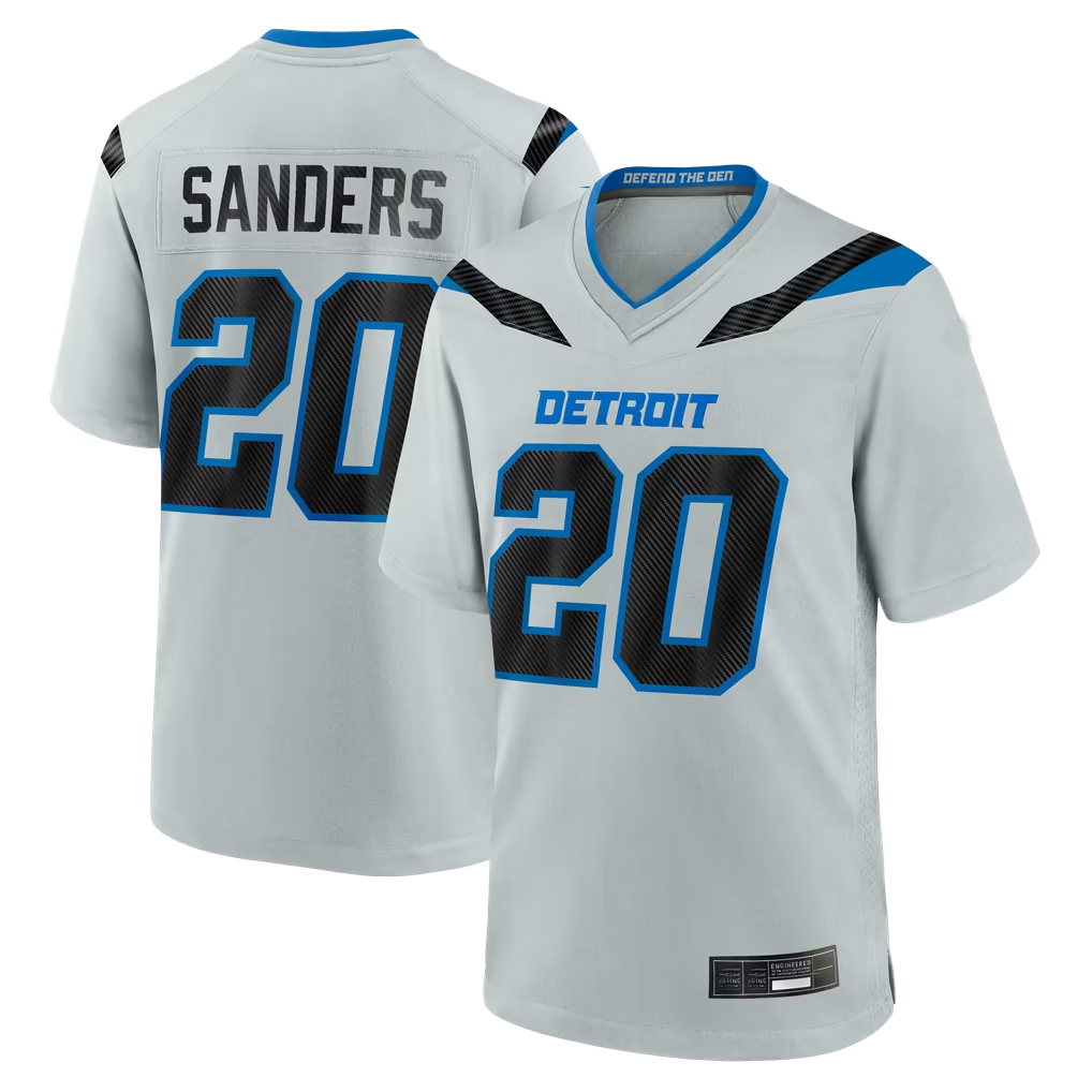 CAdoa D.Lions #20 Barry Sanders Silver 2026 Rivalries Collection Game Stitched Jerseys