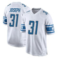 CAdoa D.Lions #31 Kerby Joseph Player White Home Game Stitched Jerseys