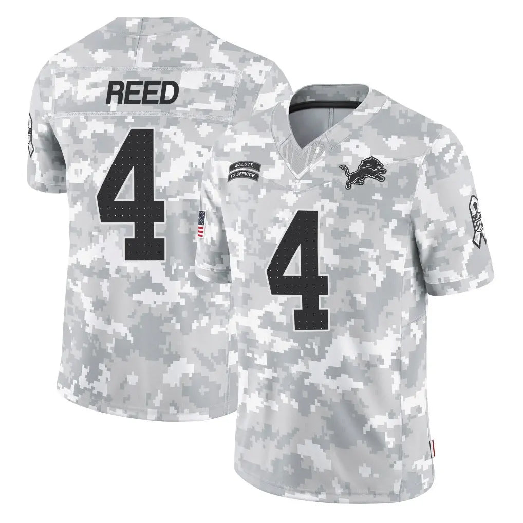 CAdoa D.Lions #4 D.J. Reed Player Arctic Camo Salute To Service Limited Stitched Jerseys