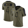 CAdoa D.Lions #4 D.J. Reed Player Olive Salute To Service Limited Game Stitched Jerseys