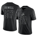 CAdoa D.Lions #58 Penei Sewell Player Black REFLECTIVE Limited Stitched Jerseys