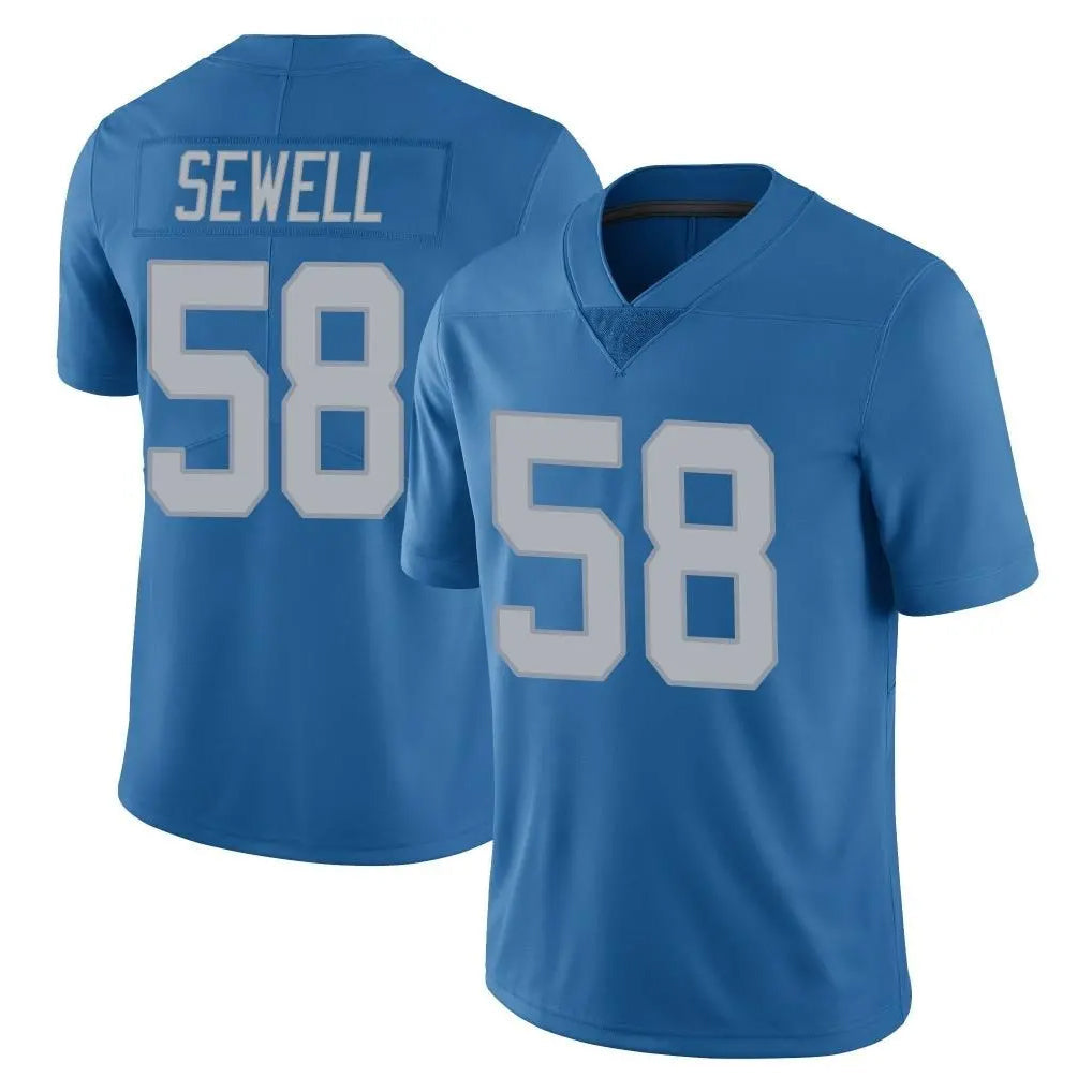 CAdoa D.Lions #58 Penei Sewell Player Blue Limited Throwback Vapor Untouchable Stitched Jerseys