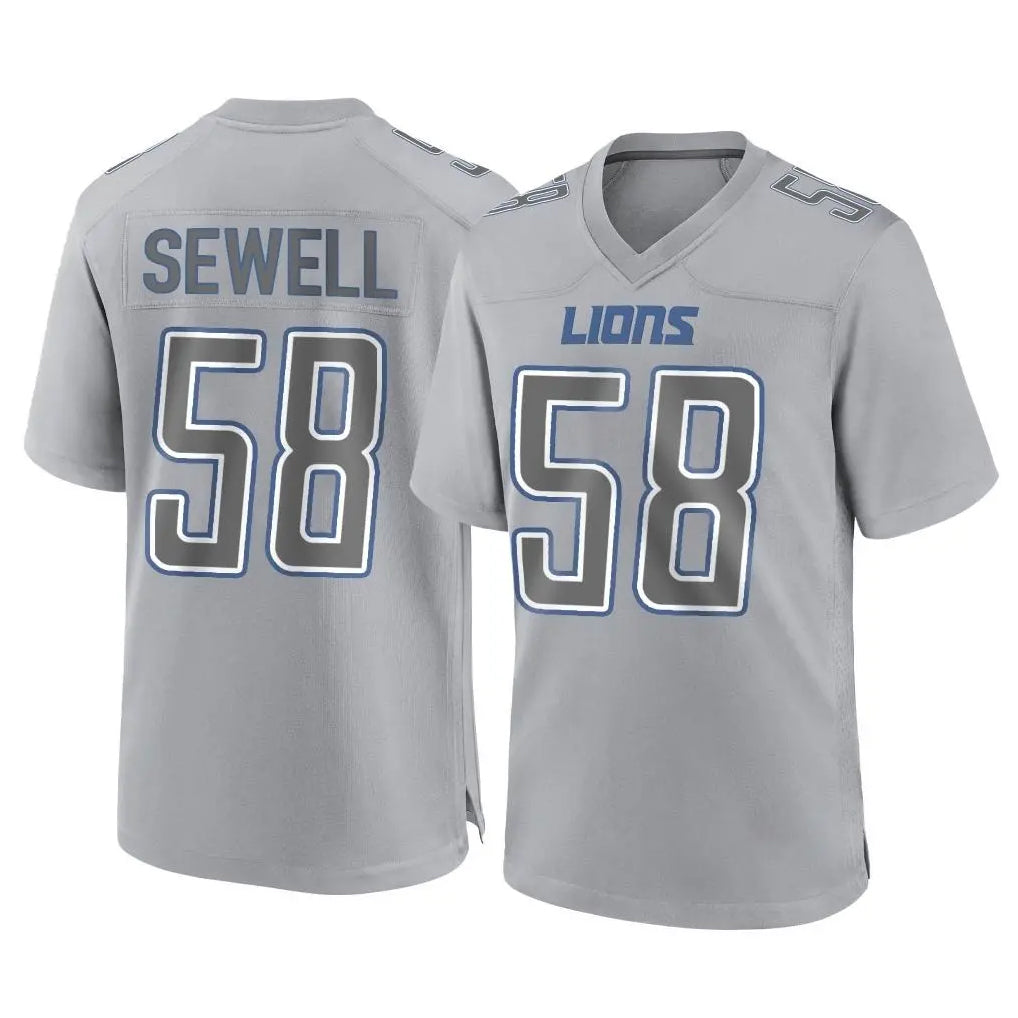 CAdoa D.Lions #58 Penei Sewell Player Gray Atmosphere Fashion Home Game Stitched Jerseys