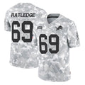 CAdoa D.Lions #69 Tate Ratledge Player Arctic Camo Salute To Service Limited Stitched Jerseys