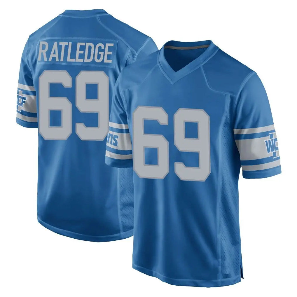 CAdoa D.Lions #69 Tate Ratledge Player Blue Vapor Untouchable Throwback Game Stitched Jerseys